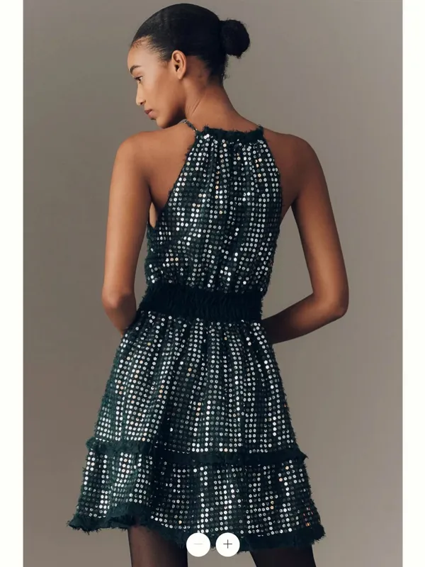 Anthropologie Somerset Shine Mini Halter Dress - Image 4