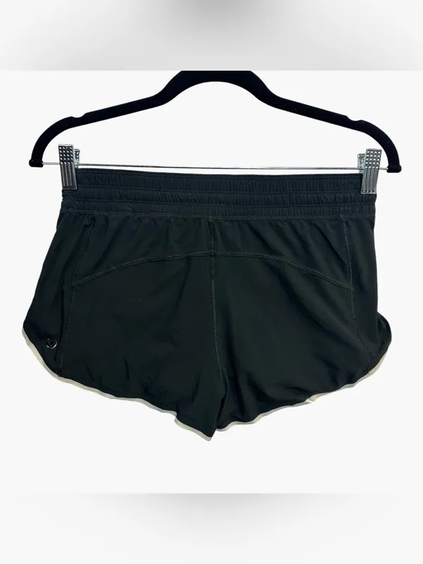 Lululemon Run Speed Short Size 2 Black Blue Stripe Lined 2.5” Running Shorts - Image 4