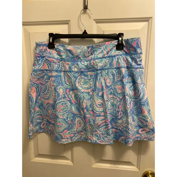 Lilly Pulitzer Luxletic Skort Skirt Size 12 Activewear Golf Tennis Blue Pink - Image 3