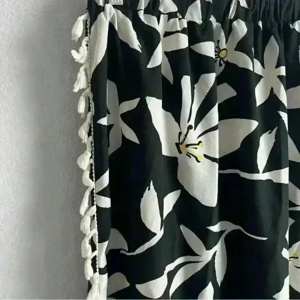 Luukse Tropical Hawaiian Maxi Open Side Tassels Skirt Size‎ Large - Image 5