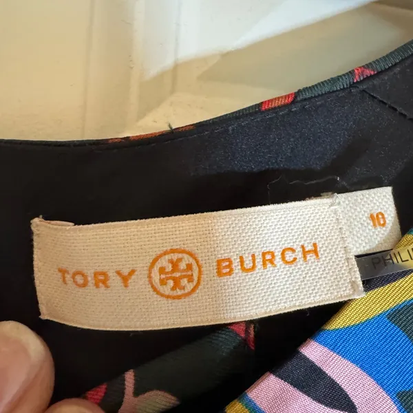 Tory Burch Printed Silk‎ Twill Shift Dress, Size 10 - Image 5