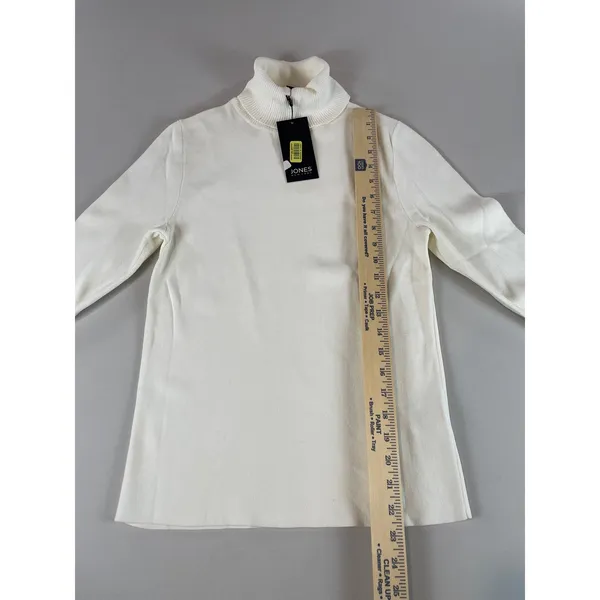 Jones New York Sweater Size M Cream Turtleneck Soft Knit Classic Pullover NWT - Image 5