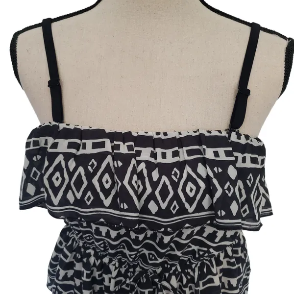 Mi Amore Y2K Boho Dress Sz M Festival Ruffle Convertible Straps Coachella Indie - Image 3