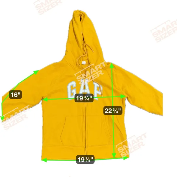 GAP Women's‎ Yellow Zip Hoodie Size L - Image 9