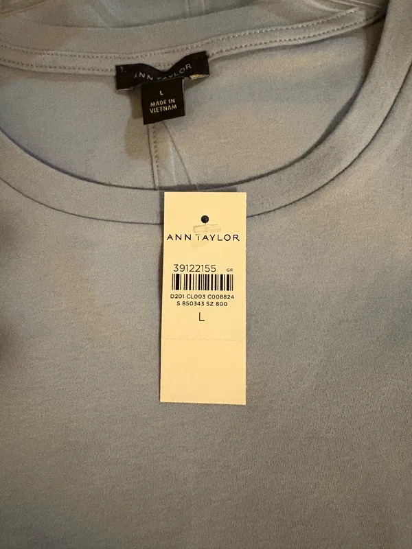 NWT Ann Taylor Placid Blue Crew Neck Tee - Image 5