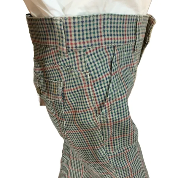 Vintage America Taupe, Red, Blue & Green Plaid Jeans (6) - Image 7