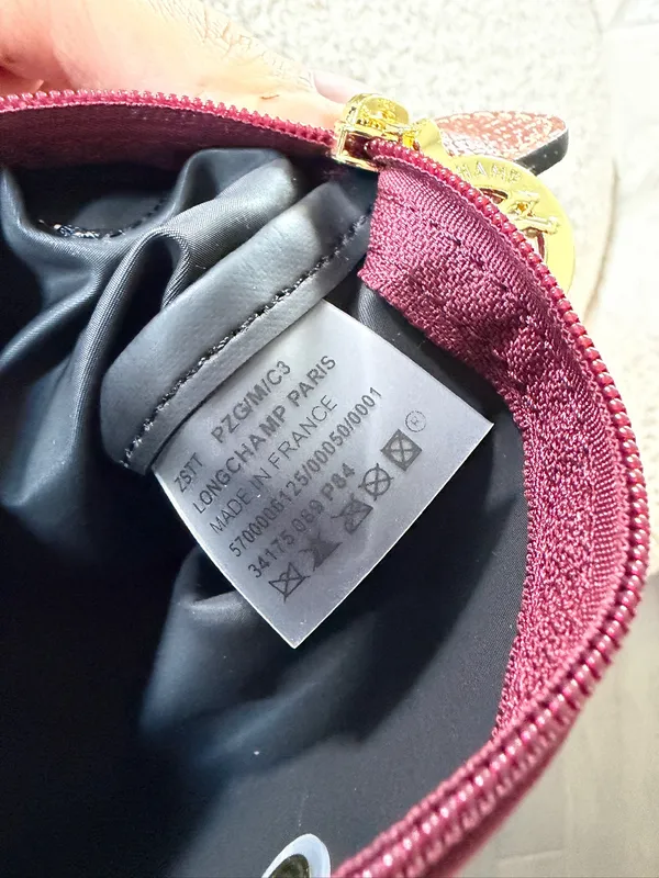 Longchamp Pliage Le Mini Pouch Bag Burgundy - Image 5