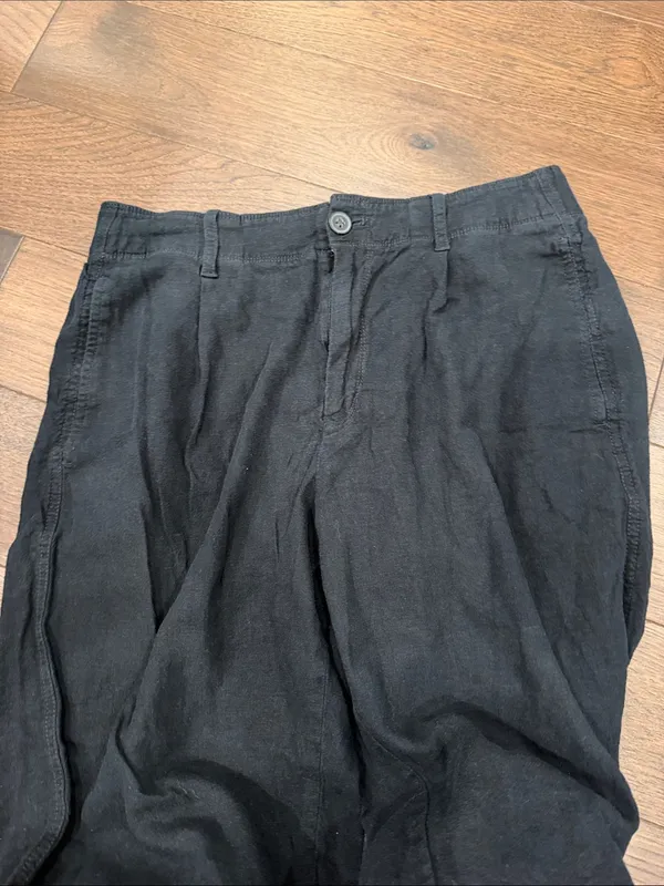 GAP Black Women’s Relaxed Linen-Blend Pants Size Medium - C73-009 - Image 2