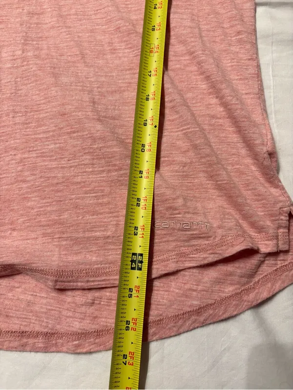 Carhartt Women’s Light Pink Hooded Henley Long Sleeve Top SZ M Granolagirl - Image 9
