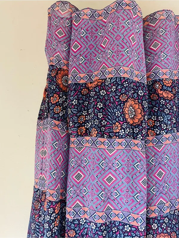 Joie Silk Floral Maxi Dress size S Boho Ruffle Strappy Blue Purple - Image 8