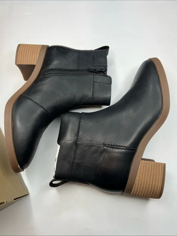 Clarks Women's Collection Lileigh Charm Boots Size 8M Black Leather - Image 6