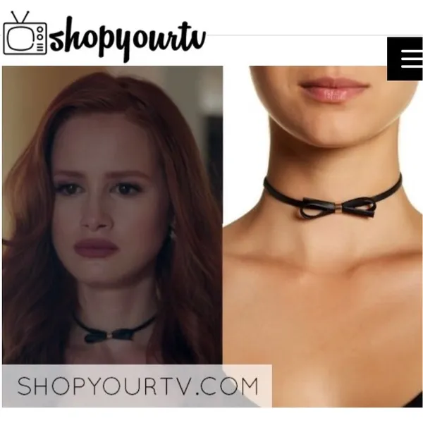 new ๑ aso TV’s Riverdale ๑ Leather Bow Choker ๑ Cheryl Blossom Madelaine Petsch - Image 2