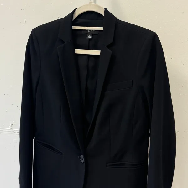Ann Taylor Petite Single Button Blazer Jacket Size‎ 6P Professional Career Black - Image 4