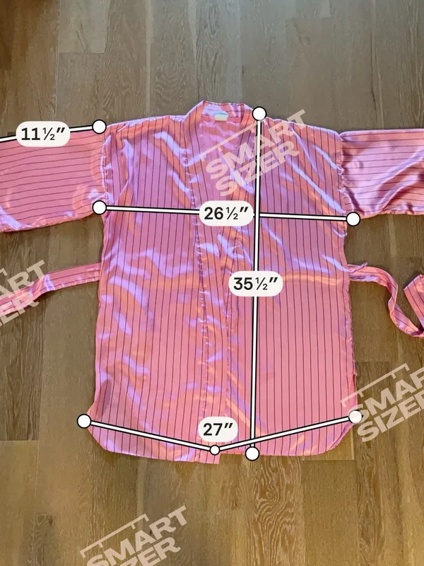 Jayre Hot Pink Satin Pinstripe Kimono Robe gently worn - Image 8