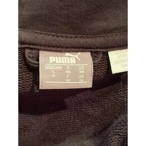 PUMA Zip Up Jacket Womens L Black Track Jacket Logo Sleeve 594434-01 - Image 4