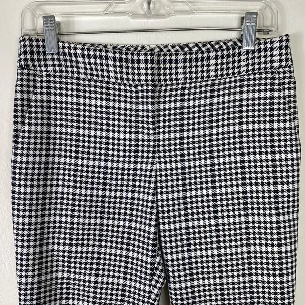 Express Columnist Black & White Plaid Low Rise Dress Pant Trousers Size 0 - Image 3