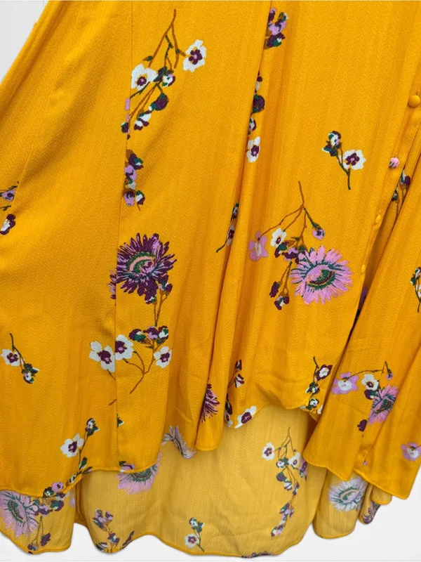 Free People Lost in You Yellow Floral Midi Dress - Image 6