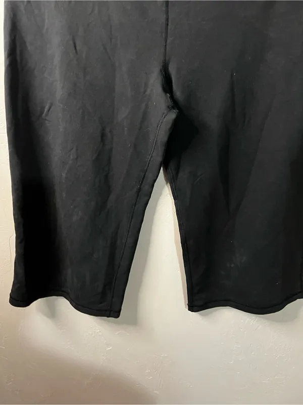 Sansara Black Yoga Wide Leg Crop Capri Leggings Mid Rise Athleisure - Image 4