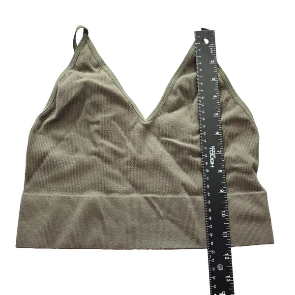 Ribbed Comfort Y2K Bra Top Wireless Pullover‎ Stretch Sleep Bozzolo Green M/L - Image 4