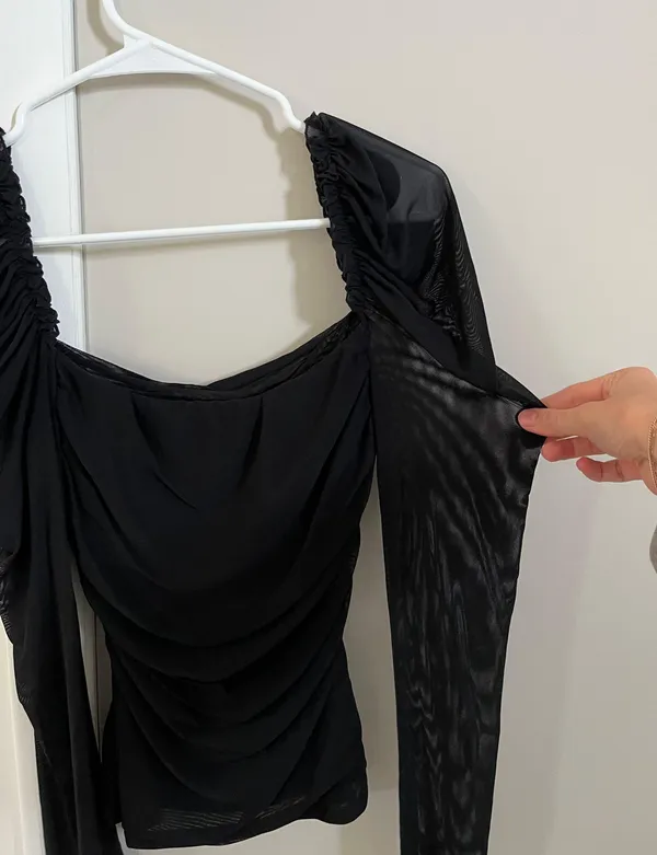 Sheer Long Sleeve Top - Image 2