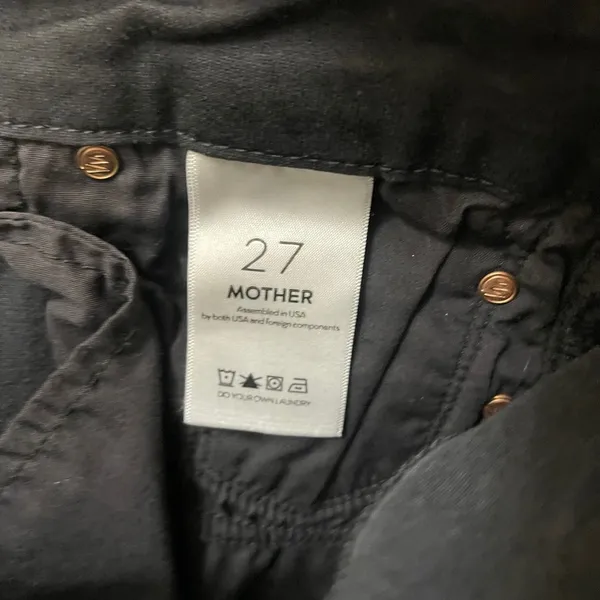 Mother Looker Ankle Fray Jeans Guilty as Sin Black Distressed Skinny 27 EUC - Image 5