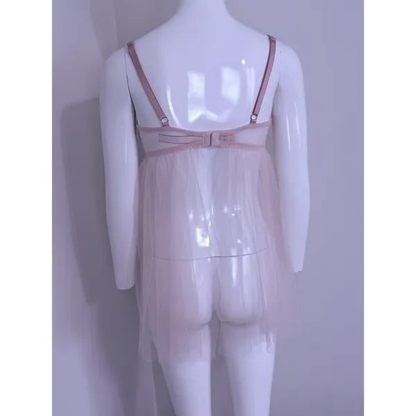 Victoria's Secret Women Bra Light Pink Floral Babydoll Underwired Tulle Size L - Image 6