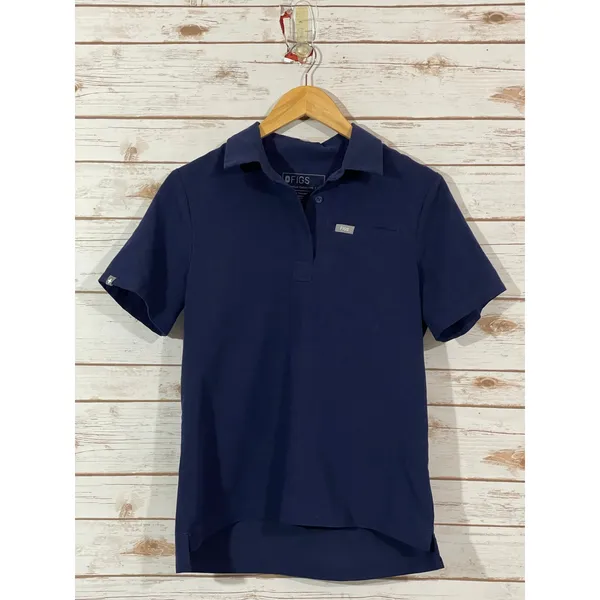 FIGS Nala Short Sleeve Scrub Polo Top - Blue - XS - Image 9