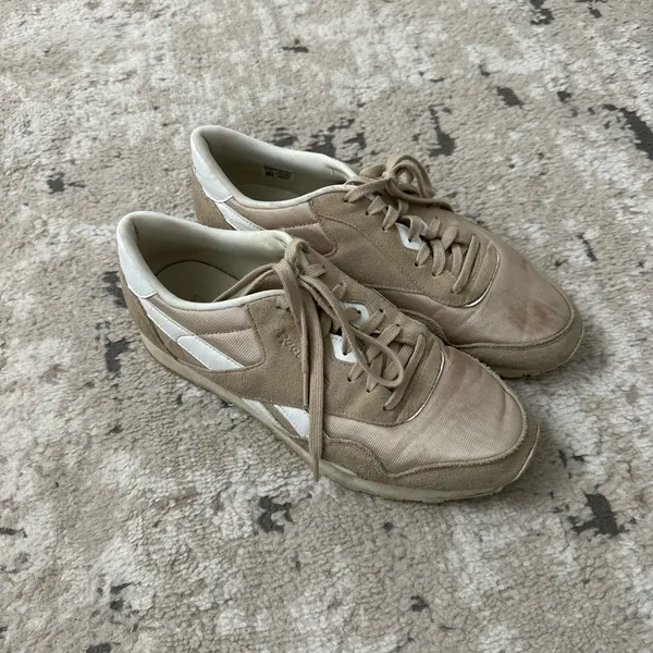 Reebok Classic Nylon Sneaker Size 9.5 in Beige/White - Image 2