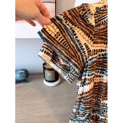 Hunter Bell Jenkins Dress Womens Brown Tribal Tiered Mini Size S - Image 6