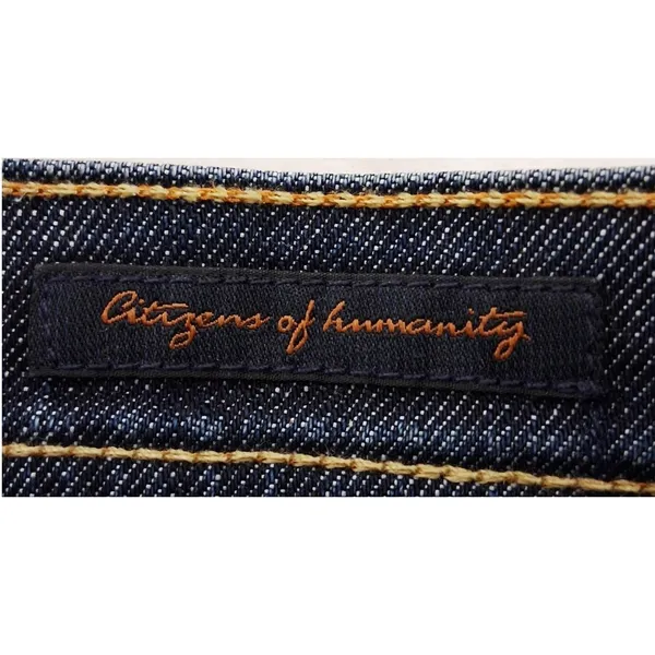 7 For All‎ Mankind Dojo Cut Off Denim Shorts Women's 27 Raw Hem Blue Stretch - Image 6