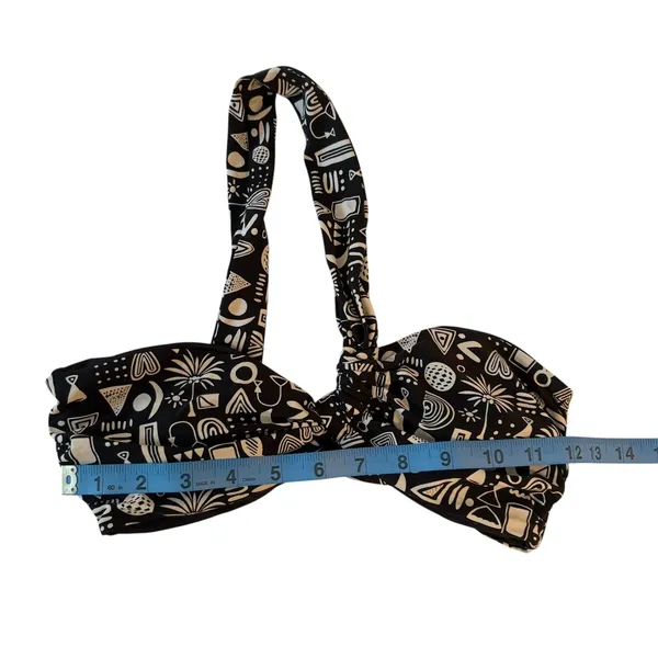 Onia Black & White Geo Tribal Print One‎ Shoulder Bikini Set Stylish Swimsuit XS - Image 5