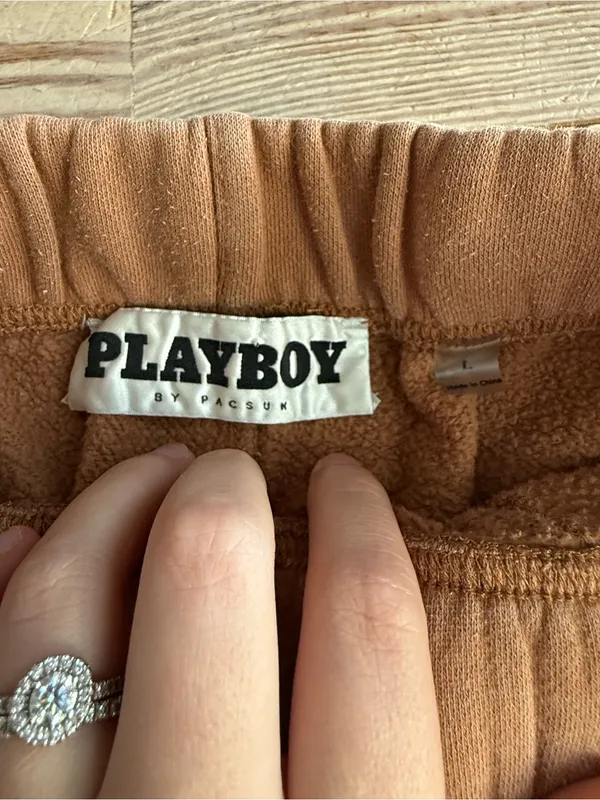 Playboy by PacSun Sweatpants size L - small hole in pic not poked all the way th - Image 4
