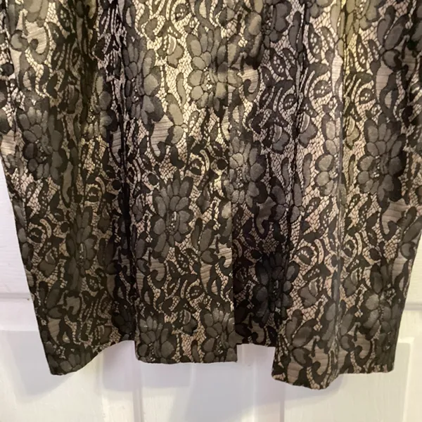 Ann Taylor Elegant Black Lace Dress Cocktail nude underlay - Image 7