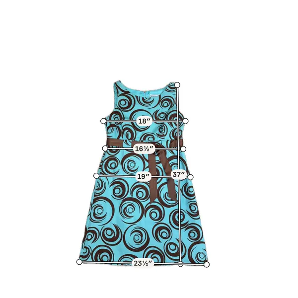 Y2K 2000s Turquoise Brown Swirl A-Line Dress Jessica Howard NWT 10 - Image 5