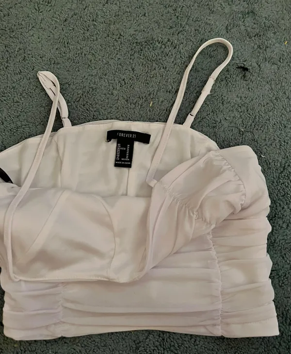 Forever21 White Corset Style Top - Image 2