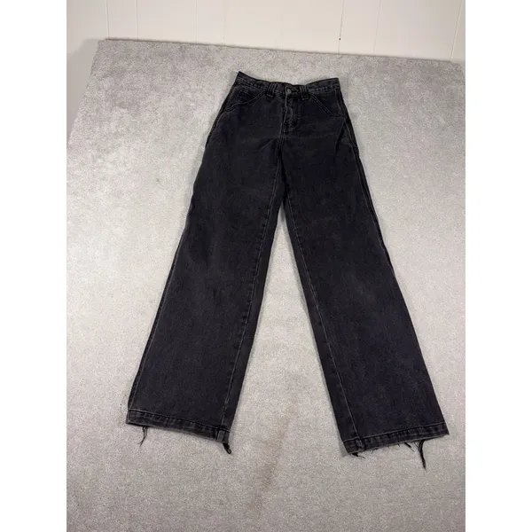 J. GALT BRANDY MELVILLE Wide Leg Carpenter Jeans Black Women Small‎ (26x32) - Image 2