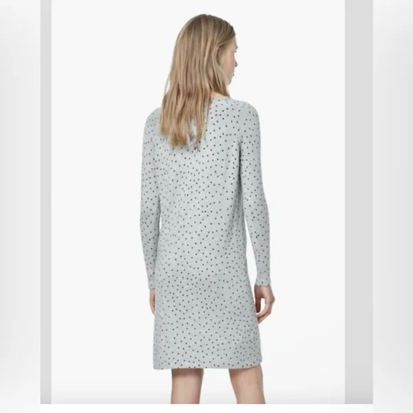 MANGO Gray and Black Polka Dot Sweater dress Size M - Image 2