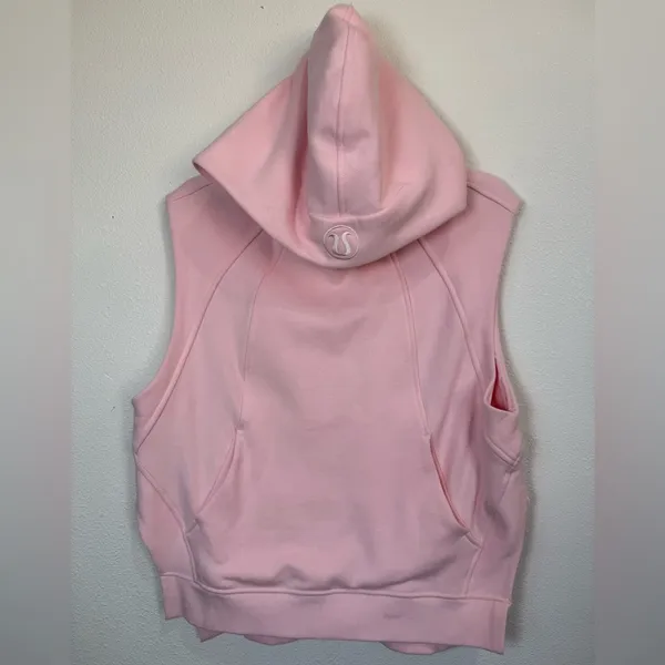 Lululemon Scuba Sleeveless Hoodie Vest Pink Oversized Athleisure XS/S - Image 4