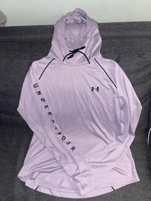 Under Armour Velocity Wordmark Loose Hoodie Lavender UA Tech HeatGear XL - Image 2