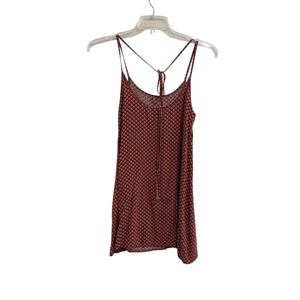 Brandy Melville Red Floral Mini Dress Open Back Tie Spaghetti Strap Boho XS S - Image 4