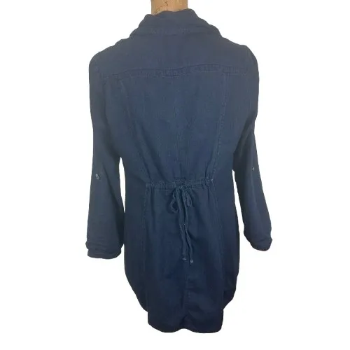 Cabi 340 Chambray Blue Cotton Utility Jacket Shacket Button Front Size Medium - Image 2