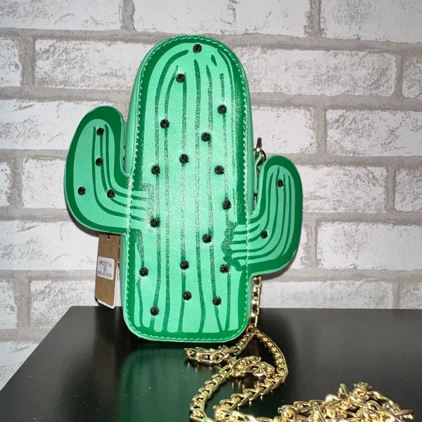 Vegan leather cactus crossbody bag - Image 2