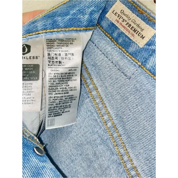 Levi's Womens 501 Original High Rise Raw Hem Cutoff Denim Shorts Light Wash 27 - Image 8