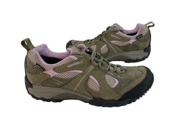 Merrell Chameleon Arc 2 Hiking Shoes Womens 7.5 Olive Orchid Lace Up Gor-Tex - Image 4