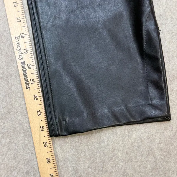 Abercrombie & Fitch Vegan Leather Cropped Pants 28/6 XS Black 90s Straight Edgy - Image 11