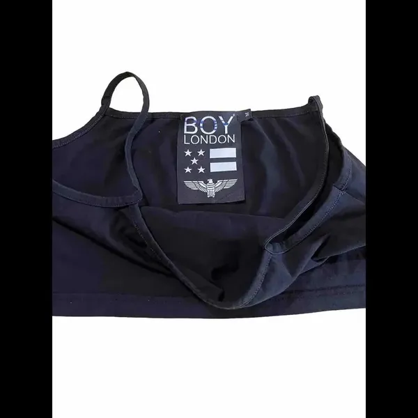 Top Boy London Black‎ Cami Crop Logo Y2K 00s Boho Hippie Top - Image 2