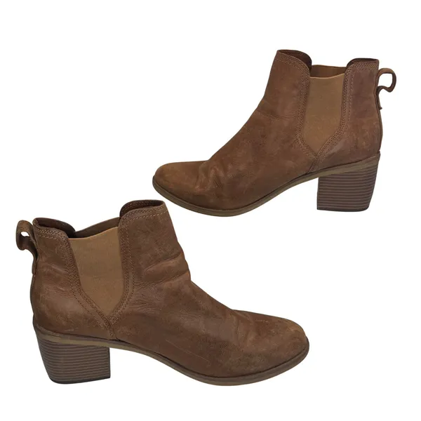 Timberland Leather Chelsea Boots Women's 11 Brown Block‎ Heel ReBOTL Defender - Image 2