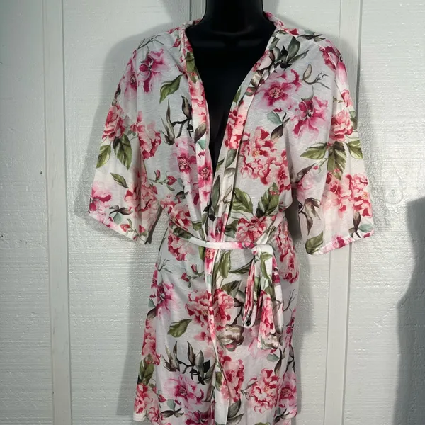 Show Me Your Mumu Floral Short Sleeve Brie Robe Size Small EUC - Image 4