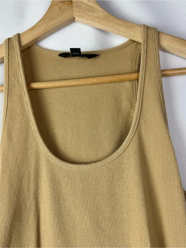 Banana Republic Camel Brown Scoop Neck Ribbed Basic Tank Top S - Image 3