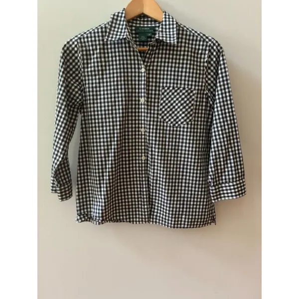 Lauren Ralph Lauren Gingham Button-Down Shirt | Women's Medium Classic Cotton - Image 2